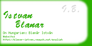 istvan blanar business card
